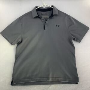 Under Armour Men's Loose Fit HeatGear Golf Polo Shirt Gray Size L